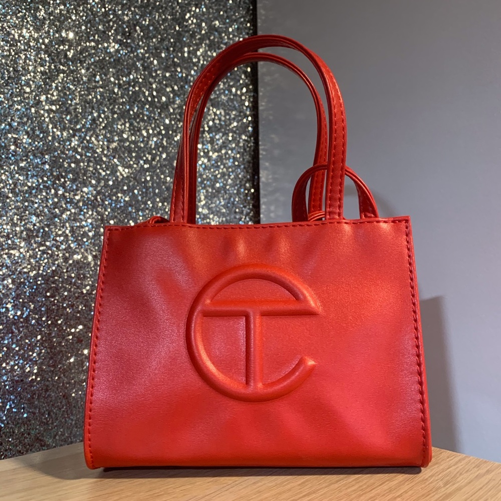 Telfar tote bag small red